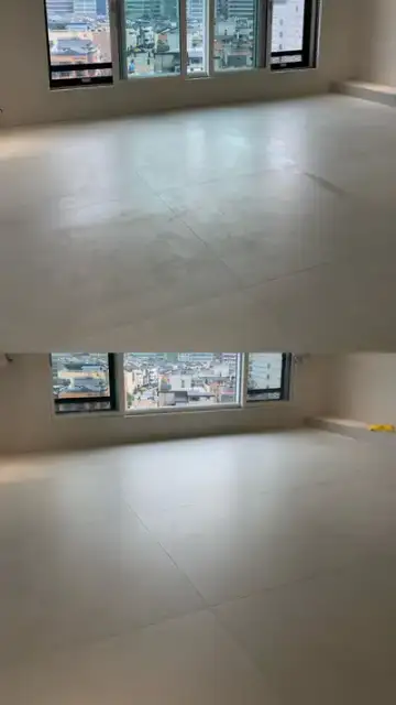 포세린타일 얼룩제거, 기계 세척으로 완벽하게 현장 사진